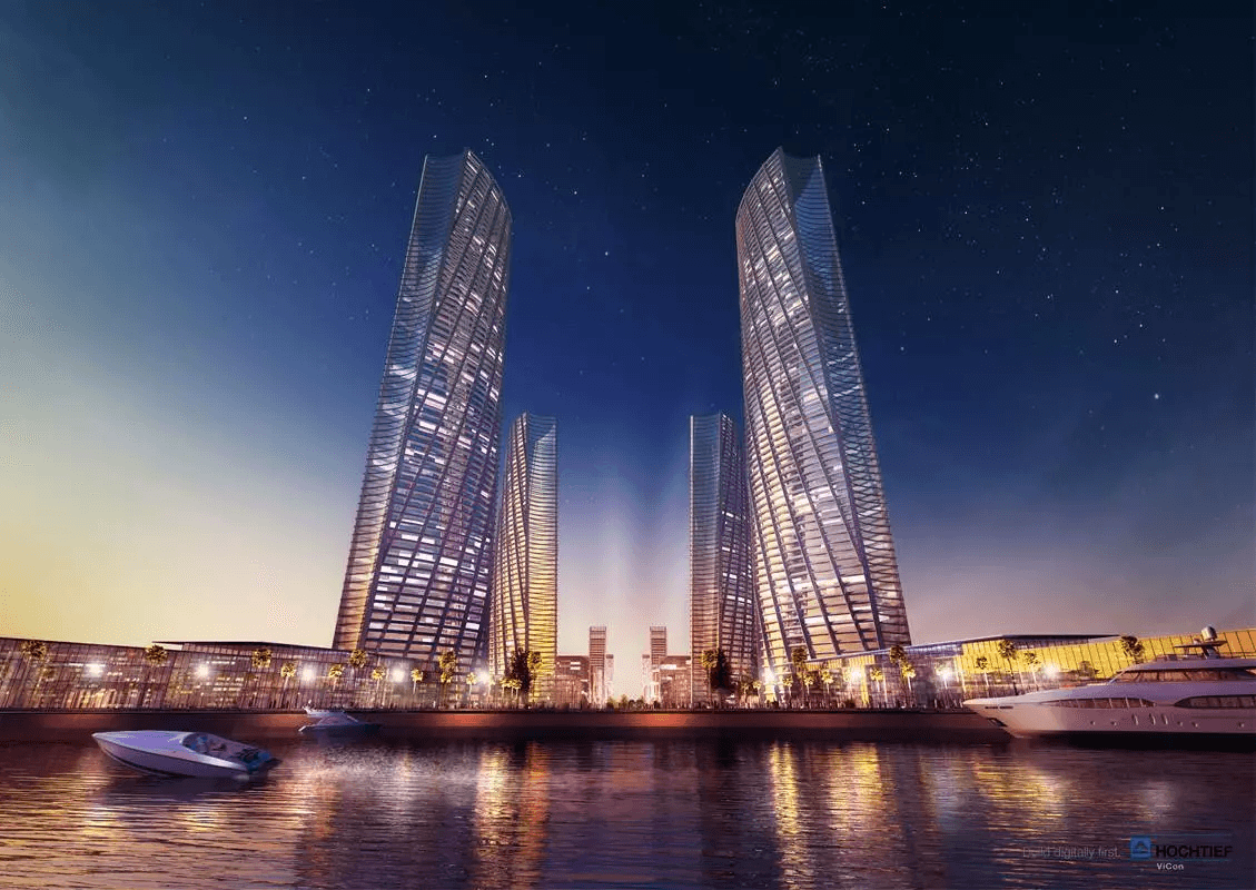Lusail-Tuerme und Uferpromenade in Katar